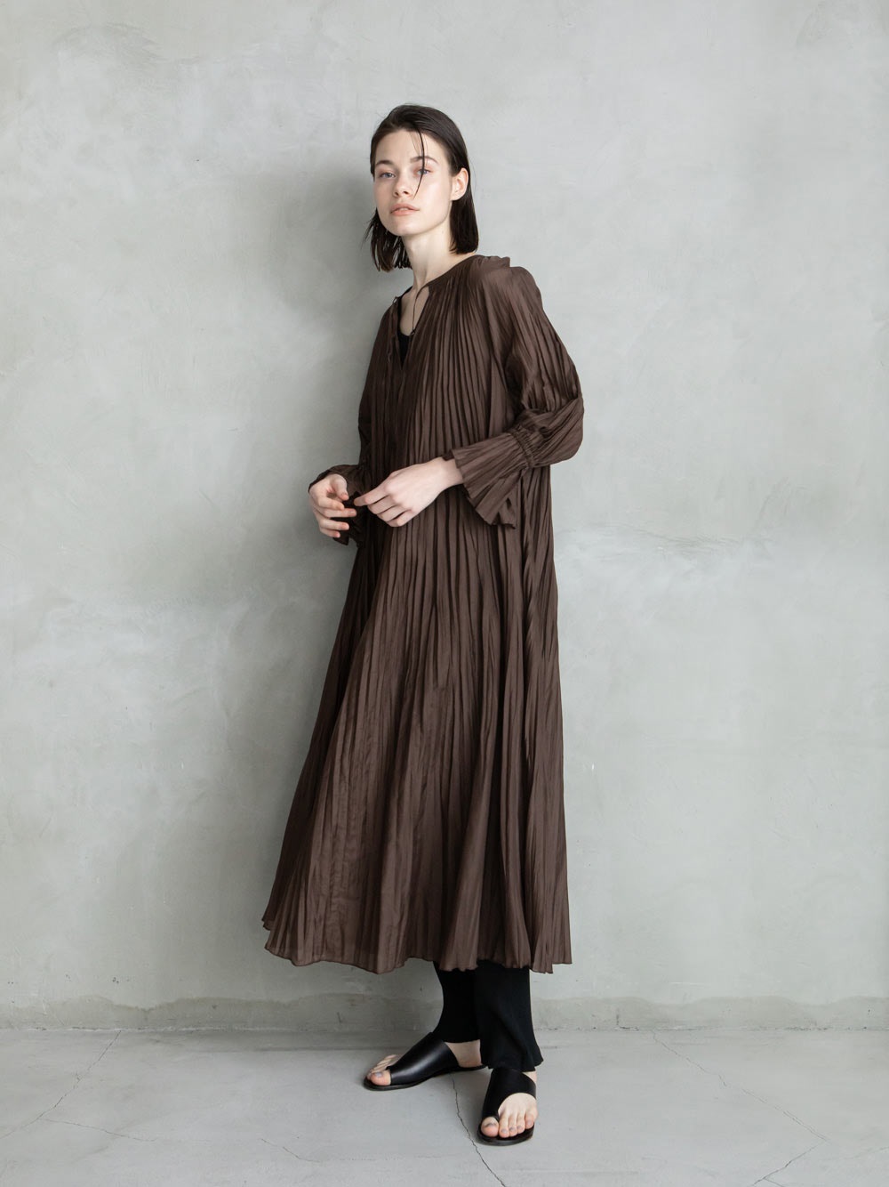 Silk Cotton Pleated Dress | Onepiece | Enchainement Online Store