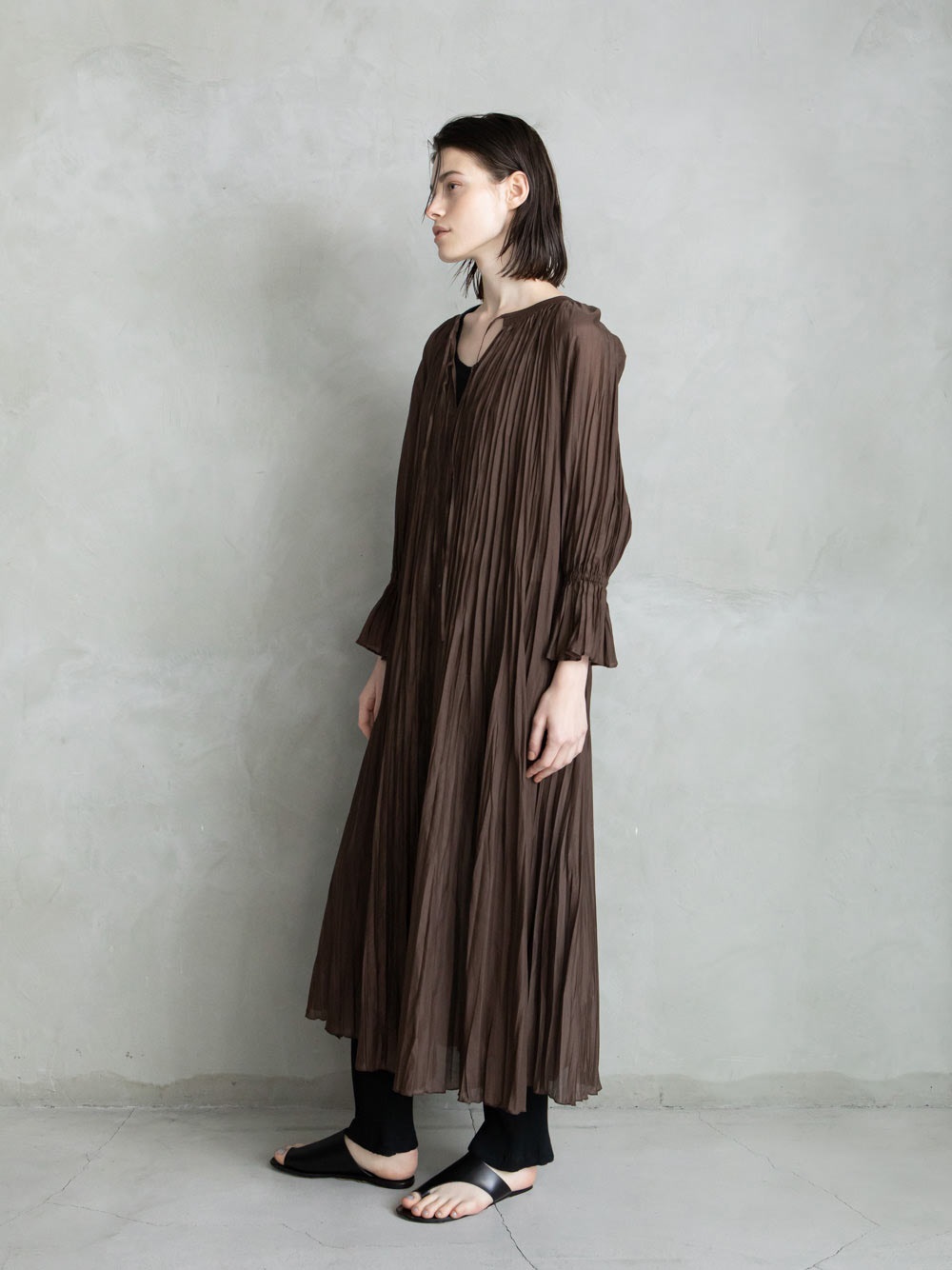 Silk Cotton Pleated Dress | Onepiece | Enchainement Online Store