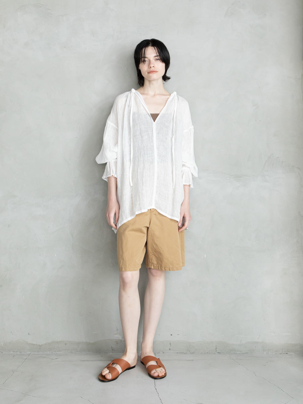 Line Gauze Blouse | Tops | Enchainement Online Store