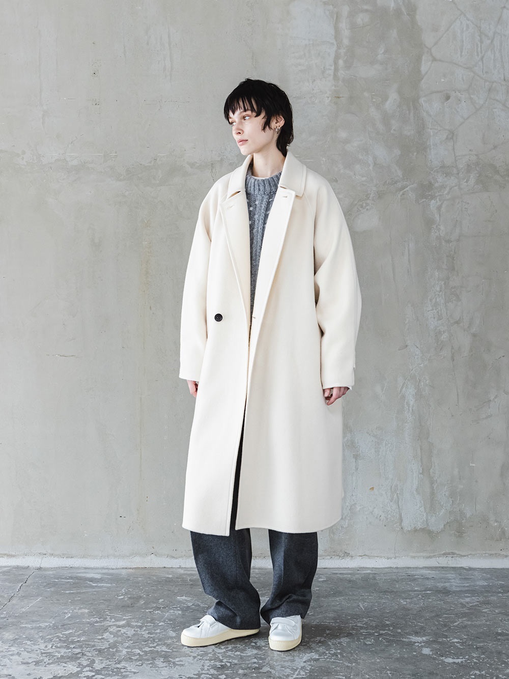 Double Faced Wool Long Coat | Outer | Enchainement Online Store