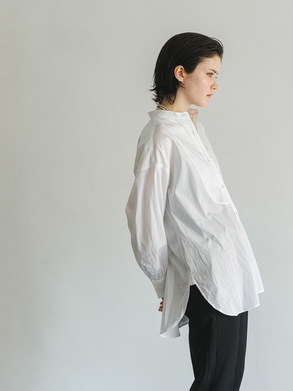 Band Collar Buzam Shirt | Tops | Enchainement Online Store