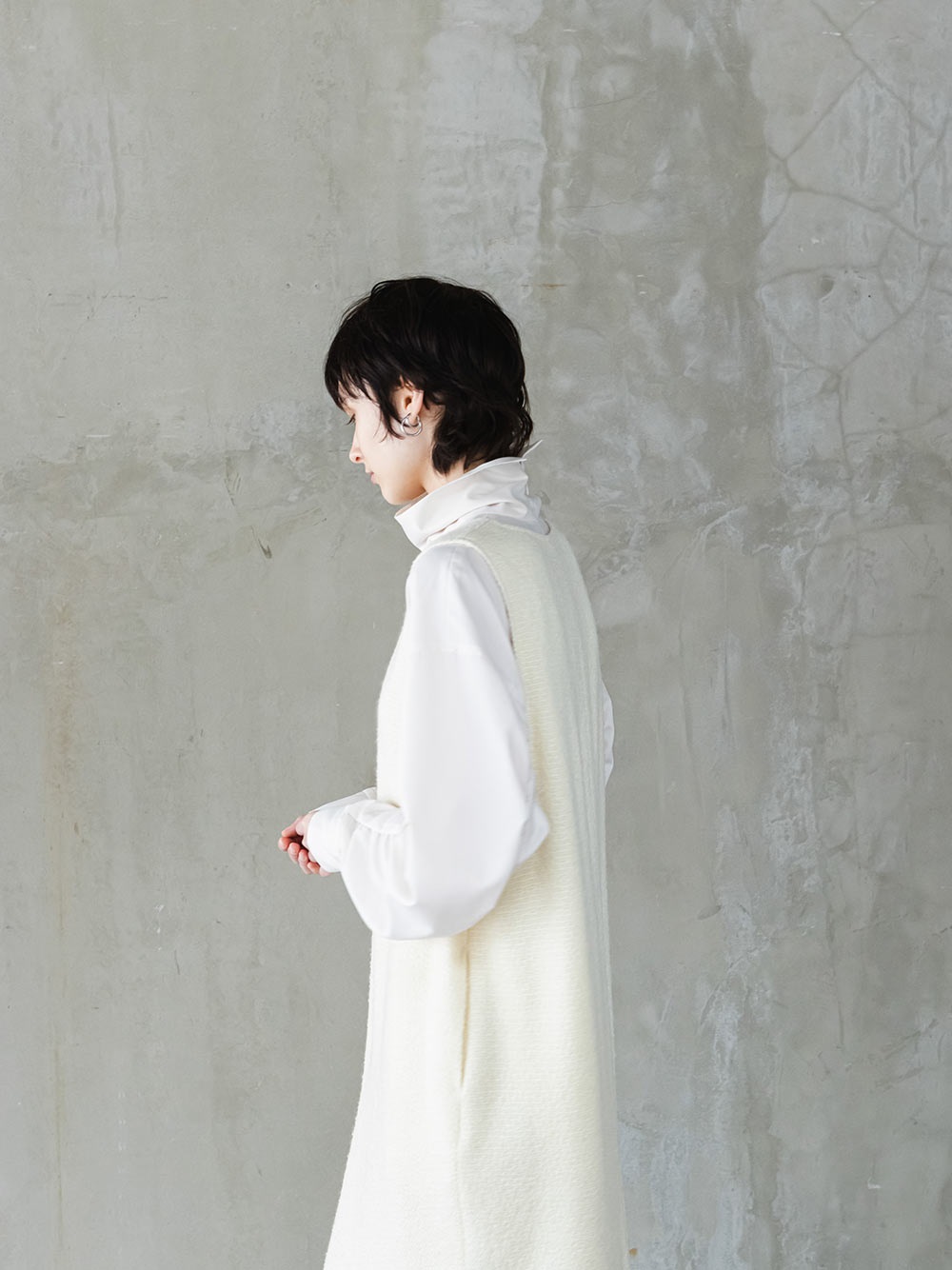 Beautiful Linen wool ritual dress ウールドレス - ロングワンピース